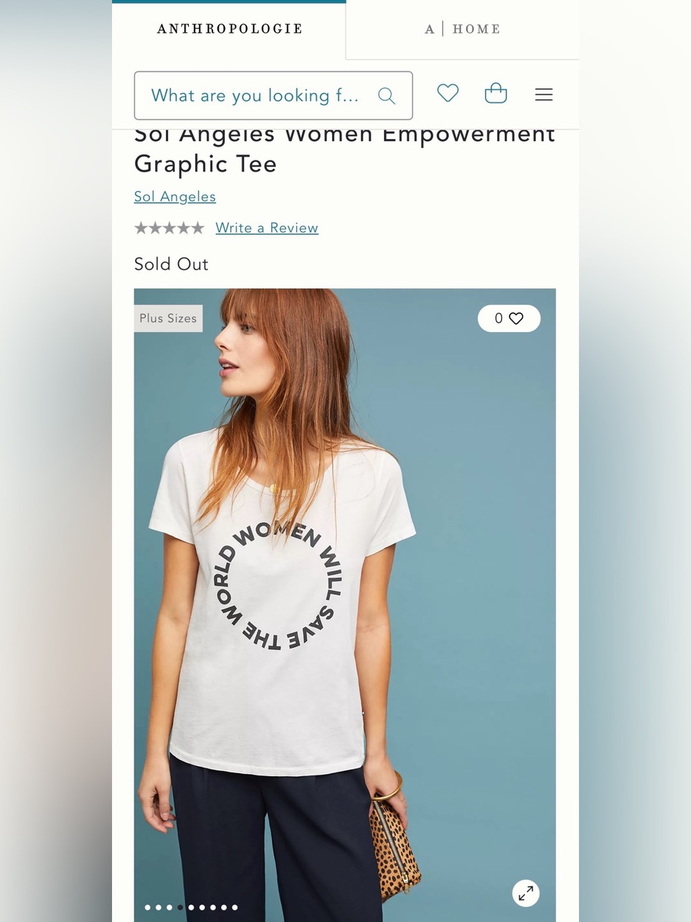 Anthropologie White 'Women Will Save The World' Graphic Tee XS- worn once! - Picture 2 of 5
